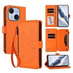 For Itel A50C Butterfly Love Flower Multi-card Zipper Wallet Leather Phone Case(Orange)