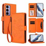 For Itel City 100 Butterfly Love Flower Multi-card Zipper Wallet Leather Phone Case(Orange)