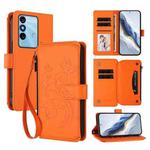 For Itel P38 / S17 / Vision 3 Butterfly Love Flower Multi-card Zipper Wallet Leather Phone Case(Orange)