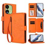 For Itel P55 5G Butterfly Love Flower Multi-card Zipper Wallet Leather Phone Case(Orange)