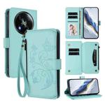 For Itel RS4 / S666LN Butterfly Love Flower Multi-card Zipper Wallet Leather Phone Case(Mint Green)