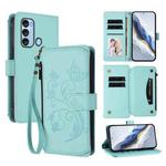 For Itel S17 / S661W / Vision 3 Butterfly Love Flower Multi-card Zipper Wallet Leather Phone Case(Mint Green)