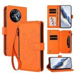For Itel S24 Butterfly Love Flower Multi-card Zipper Wallet Leather Phone Case(Orange)