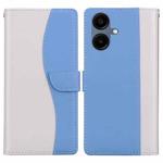 For Samsung Galaxy A07 4G / 5G Embossed Two-Color Leather Phone Case(White Blue)