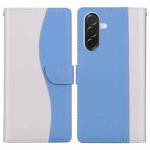 For Samsung Galaxy A36 5G / A56 5G Embossed Two-Color Leather Phone Case(White Blue)