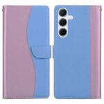 For Samsung Galaxy A16 4G / 5G Embossed Two-Color Leather Phone Case(Pink Blue)