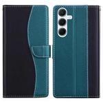 For Samsung Galaxy A35 5G Embossed Two-Color Leather Phone Case(Black Green)
