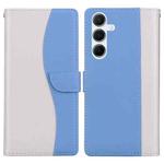 For Samsung Galaxy A24 4G Embossed Two-Color Leather Phone Case(White Blue)