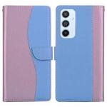 For Samsung Galaxy A54 5G Embossed Two-Color Leather Phone Case(Pink Blue)