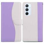 For Samsung Galaxy A54 5G Embossed Two-Color Leather Phone Case(Purple White)