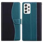 For Samsung Galaxy A32 4G Embossed Two-Color Leather Phone Case(Black Green)