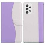 For Samsung Galaxy A32 4G Embossed Two-Color Leather Phone Case(Purple White)