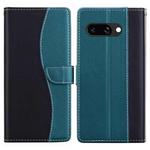 For Google Pixel 9a Embossed Two-Color Leather Phone Case(Black Green)
