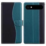 For iPhone 17 Air Embossed Two-Color Leather Phone Case(Black Green)