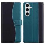 For Samsung Galaxy S23 5G Embossed Two-Color Leather Phone Case(Black Green)
