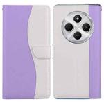 For Redmi 14C 5G Embossed Two-Color Leather Phone Case(Purple White)