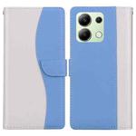For Redmi Note 13 4G Embossed Two-Color Leather Phone Case(White Blue)