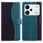 For Redmi Note 13 Pro+ Embossed Two-Color Leather Phone Case(Black Green)