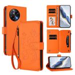 For Tecno Camon 30S / 30S Pro Butterfly Love Flower Multi-card Zipper Wallet Leather Phone Case(Orange)