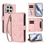 For Tecno Camon 30 4G / 5G Butterfly Love Flower Multi-card Zipper Wallet Leather Phone Case(Pink)