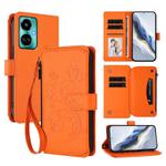 For Tecno Camon 19 / 19 Pro 5G Butterfly Love Flower Multi-card Zipper Wallet Leather Phone Case(Orange)