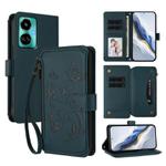 For Tecno Camon 19 / 19 Pro 5G Butterfly Love Flower Multi-card Zipper Wallet Leather Phone Case(Dark Green)