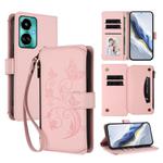 For Tecno Camon 19 / 19 Pro 5G Butterfly Love Flower Multi-card Zipper Wallet Leather Phone Case(Pink)