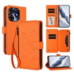 For Tecno Spark 10 Pro 4G / K17 4G Butterfly Love Flower Multi-card Zipper Wallet Leather Phone Case(Orange)