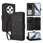 For Tecno Spark 30 4G Butterfly Love Flower Multi-card Zipper Wallet Leather Phone Case(Black)
