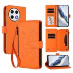 For Tecno Spark 30 Pro 4G Butterfly Love Flower Multi-card Zipper Wallet Leather Phone Case(Orange)