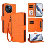 For Tecno Spark GO 2025 / 1S Butterfly Love Flower Multi-card Zipper Wallet Leather Phone Case(Orange)
