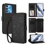 For Tecno Spark GO 2022 / 8C / 9 Butterfly Love Flower Multi-card Zipper Wallet Leather Phone Case(Black)