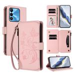 For Tecno Spark GO 2022 / 8C / 9 Butterfly Love Flower Multi-card Zipper Wallet Leather Phone Case(Pink)