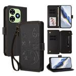 For Tecno Spark GO 2024 4G / 20 4G Butterfly Love Flower Multi-card Zipper Wallet Leather Phone Case(Black)
