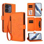For BLU View 5 Butterfly Love Flower Multi-card Zipper Wallet Leather Phone Case(Orange)