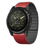 For Garmin 22mm xDfind Two Color Silicone Magnetic Watch Band(Black Red)
