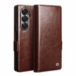 For Samsung Galaxy Z Fold7 5G QIALINO Classic 103 Buckle Genuine Leather Phone Case(Brown)