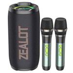 Zealot S76 50W Portable Outdoor RGB Bluetooth Speaker, Type:with 2pcs Microphones(Black)