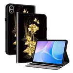 For Infinix Xpad 20 Crystal Texture Painted Leather Tablet Case(Gold Butterfly Rose)