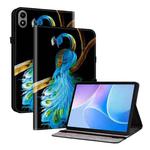 For Infinix Xpad 20 Crystal Texture Colored Drawing Leather Tablet Case(Peacock)