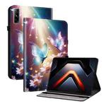 For Infinix Xpad GT Crystal Texture Colored Drawing Leather Tablet Case(Butterfly Love Flower)