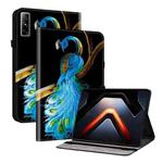 For Infinix Xpad GT Crystal Texture Colored Drawing Leather Tablet Case(Peacock)