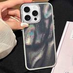 For iPhone 16 Pro 3 in 1 Diamond Lens Frame Quicksand Pattern Phone Case(Black)