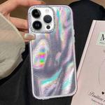 For iPhone 13 Pro Max 3 in 1 Diamond Lens Frame Quicksand Pattern Phone Case(Purple)