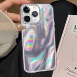 For iPhone 11 Pro Max 3 in 1 Diamond Lens Frame Quicksand Pattern Phone Case(Purple)