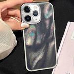 For iPhone 11 Pro Max 3 in 1 Diamond Lens Frame Quicksand Pattern Phone Case(Black)