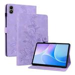 For Infinix Xpad 20 Lily Embossed Leather Tablet Case(Purple)