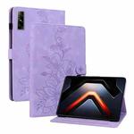 For Infinix Xpad GT Lily Embossed Leather Tablet Case(Purple)