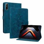 For Infinix Xpad GT Lily Embossed Leather Tablet Case(Dark Blue)