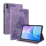 For Infinix Xpad 20 Butterfly Flower Embossed Leather Tablet Case(Purple)